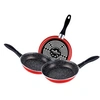Image de Set 3 Poêles à frire 20-24-28cm, Induction, PIERRE Non Adhérente sans PFOA K2 Rojo Rouge
