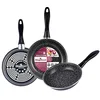 Image de Magefesa K2 Gransasso Lot de 3 Poêles 20/24/28 cm, Acier Émaillé Antiadhésif, Tous Feux dont Induction, Lave-Vaisselle, Gris en occasion ou reconditionné
