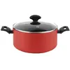 Image de Casserole Induction 20cm Aluminium Forgé, Antiadhésif sans PFOA, Couvercle Verre,, Maxima, , Rouge