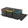 Image de - Kit de poubelles de cuisine avec base 2 bacs de 12 litres Recycle