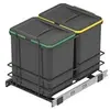 Image de Poubelle de recyclage Recycle pour cuisine, 2 x 16 L, fixation par le bas et extraction manuelle, Plastique gris antracite