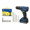 Image de Perceuse visseuse à percussion 20V Brushless Batterie lithium 2,0Ah + 11 Accessoires Malette GOODYEAR