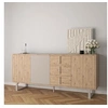 Image de Buffet 3 portes 3 tiroirs 180x40x80 cm effet chêne et crème - JUNGA