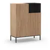 Image de Buffet haut CAILIN Aucne 90 x 40 x 120 cm chêne artisan noir niche