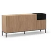 Image de Buffet CAILIN 4 portes 1 niche 180 x 40 x 80 cm chêne noir mat métal
