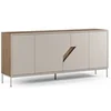 Image de Buffet 4 portes LILOU Chêne artisan Crème 180 x 40 x 80 cm