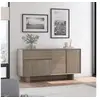 Image de Buffet 3 portes 1 tiroir 146x45x76 cm effet chêne - FHURI