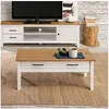 Image de Table basse 2 tiroirs 100x55x40 cm blanc et naturel - BLUZA
