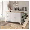 Image de Buffet 2 portes 3 tiroirs 150x40x80 cm blanc et chêne - ZRATA