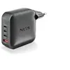 Image de - Adaptateur secteur - GaN, Ultra Rapide - 165 Watt - 5 A - QC 3.0, PD 3.1/PPS - 4 connecteurs de sortie (3 x USB-C, USB type A) - noir