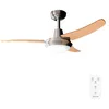Image de Cecotec Ventilateur de plafond avec télécommande et lumière EnergySilence Aero 480. 65 W, 106 cm de diamètre, 3 Pales réversibles, 3 Vitesses, Finition bois noyer/hêtre en occasion ou reconditionné