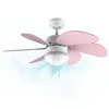 Image de Cecotec Ventilateur de plafond EnergySilence 3600 Vision Violet 50 W, diamètre 92 cm, lampe, 3 vitesses, 6 pales réversibles, fonction été, hiver, interrupteur à chaîne, blanc/lilas en occasion ou reconditionné