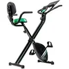 Image de Vélo d'appartement pliable avec dossier DrumFit X-Bike Neo Pro écran LCD, résistance magnétique variable, selle confort et poignées latérales,