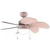 Image de Ventilateur 50W 92 cm Lampe intégrée 3 vitesses 6 pales Eté/Hiver Jaune