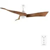 Image de Ventilateur de plafond 40W DC 132cm 3 pales LED 18W 6 vitesses Minuteur 8h Eté/Hiver Marron