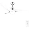 Image de Ventilateur 60W 132 cm LED 18W 3 teintes 3 pales 3 vitesses Télécommande Minuterie Blanc