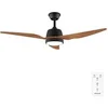 Image de Ventilateur 62W 122cm avec lampe LED - 3 vitesses - Télécommande - Minuteur 8h - Blanc