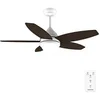 Image de Ventilateur de Plafond Générique - 53W - 106 cm - Lampe LED - 3 Vitesses - 5 Pales - Eté/Hiver - Noir