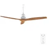 Image de Cecotec Ventilateur de Plafond EnergySilence Aero 5270 White&BlackWood, Moteur DC 40W, Diamètre 132 cm, Télécommande, Minuteur, 6 Vitesses, Été et Hiver, Hauteur Ajustable 15 ou 25 cm, Silencieux en occasion ou reconditionné