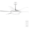 Image de Ventilateur 55W DC 132cm 6 pales - 6 vitesses - Lampe LED 32W - Télécommande - Minuteur 8h - Eté/Hiver - Marron