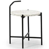 Image de Table auxiliaire Yala avec Plateau en terrazzo Blanc et Pieds métalliques en Noir Mat