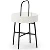 Image de Table auxiliaire Jaipur avec Plateau en MDF Blanc et Structure métallique en Noir Mat