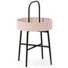 Image de Table auxiliaire Jaipur avec Plateau en MDF Rose et Structure métallique en Noir Mat