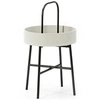 Image de Table auxiliaire Jaipur avec Plateau en MDF Gris et Structure métallique en Noir Mat