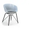 Image de Fauteuil pour Salle à Manger Alba Couleur Bleu, Assise rembourrée