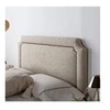 Image de Tête de lit tapissée leonor 140x60cm gris, clous en marron, épaisseur totale de 8 cm
