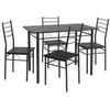 Image de Ensemble de Table et 4 chaises Lima pour Salle à Manger Noir/Gris