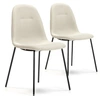 Image de Pack 2 chaises Salle à Manger Brenda tapissées Beige, 44 cm x 54 cm x 85 cm