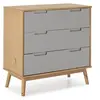 Image de Commode de nuit Bruce avec 3 tiroirs, bois massif, 80 cm Largeur