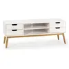 Image de Meuble tv Baku 1 porte et 2 tiroir couleur blanc, 140 cm