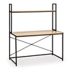 Image de Bureau Carmen noir, 1 étagère, style industriel, 120 cm longueur