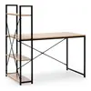 Image de Bureau Lidia noir, 3 étagères, style industriel, 120 cm longueur