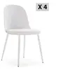 Image de Lot de 4 chaises Kana blanches, pieds en métal et assise rembourrée