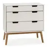 Image de Commode baku 3 tiroirs couleur blanc, 80 cm longueur