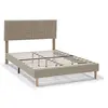 Image de Cadre de lit plateforme Sorni capitonné 30 cm, 90x190 cm, Beige