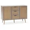 Image de Buffet Dalia 3 tiroirs et 2 portes couleur chêne, 120 cm longueur