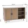 Image de Buffet Dalia 2 portes et 3 niches couleur chêne, 120 cm longueur