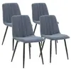 Image de Pack 4 chaises Sagi recouvertes de tissu bleu