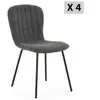 Image de Pack 4 chaises Lucky recouvertes de tissu gris foncé
