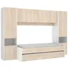 Image de Lit gigogne avec pont de lit SELENA - 90 x 190 cm - Coloris : chêne et blanc