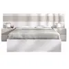 Image de BIANCA Ensemble lit 160x200 blanc bois tête de lit 2 chevets + tiroirs