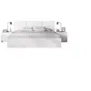 Image de Ensemble structure de lit + tete de lit en 3 parties et 2 tables de nuit avec 2 tiroirs - HAVANA - 140 x 190 cm - Blanc
