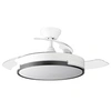 Image de Ventilateur de plafond CP 134105 Elégant Silencieux Pales Rétractables Moteur DC LED Télécommande Système Réversible Minuterie Programmable