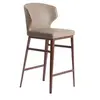 Image de Tabouret en simili cuir et acier bronze 4000C, 48 x 48 x 93 cm. -