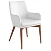 Image de Chaise en simili cuir et bois noyer 4006C, 57 x 64 x 88 cm. -