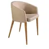 Image de Chaise en tissu avec pieds en bois noyer 4007C, 59 x 56 x 78 cm. -